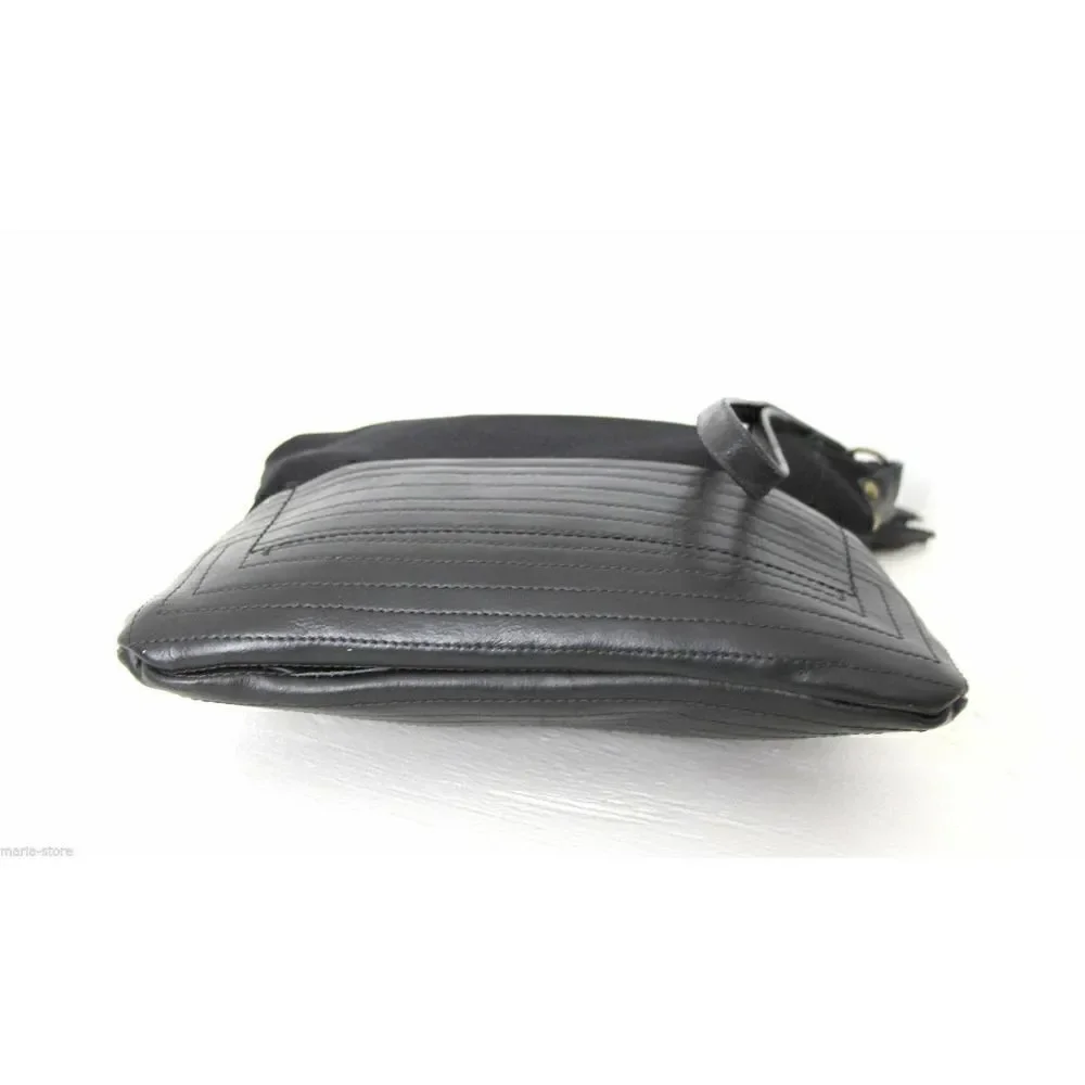LARGE REBEL HANDMADE MURKA BLACK CANVAS RED STAR LEATHER WRISTLET CLUTCH HANDBAG